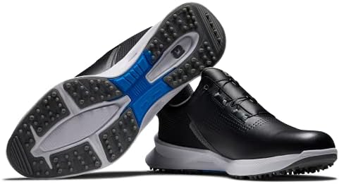 נעלי גולף בואה דלק לגברים, שחור / שחור / כחול ג ' יי, 8.5