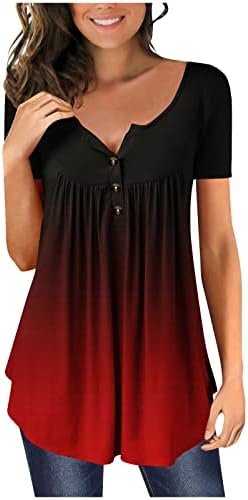 נשים בתוספת גודל חולצות רופף להסתיר בטן טוניקות עגול צוואר קיץ חולצה מודפס קפלים קצר שרוולים מקרית