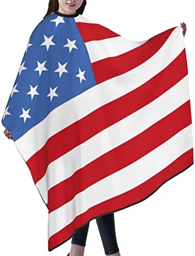 ספרה קייפ תספורת מקצועית מכמלות סלון, דגל אמריקאי דגל גדול ראחי קייפ עם צוואר אלסטי לתספורת DIY וצביעת