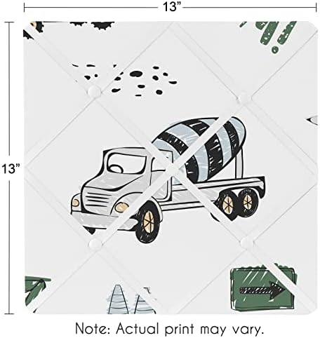 מתוק ג ' וג ' ו עיצובים בניית משאית בד זיכרון תזכיר תמונה לוח מודעות-אפור צהוב שחור כחול וירוק תחבורה