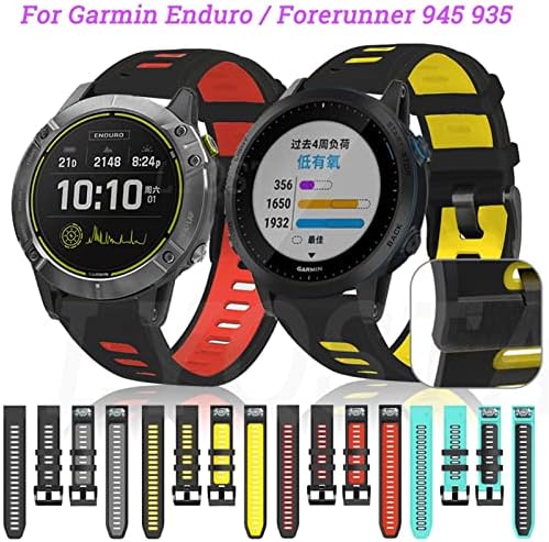 MGTCAR 22 ממ 26 ממ צמיד עבור Garmin Forerunner 945 935 Fenix ​​5 Plus 6 6x Silicone Band Smart Watch for