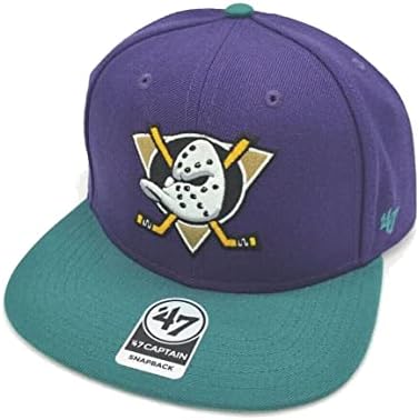 '47 'מותג בטוח קפטן קפטן כובע מתכוונן - NHL, מובנה 6 פאנל, כובע בייסבול של ביל שטוח