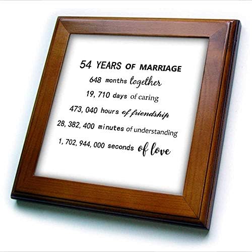 3רוז 54 שנות נישואין 54 יום נישואין בחודשים ימים. - אריחים ממוסגרים