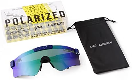 באמצעות משקפי שמש של Leeca Sports לגברים ונשים, משקפי שמש אטומים לרוח של UV400 מקוטבים לרכיבה על אופניים,