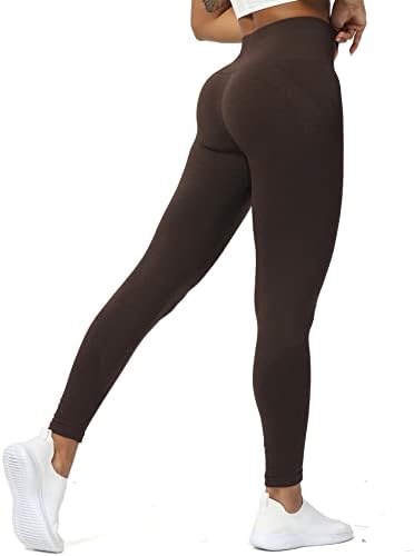 Aoxjox חלק חלקה לנשים בקרת בטן פחמן אימון מכנסי כושר ספורט יוגה פעיל מכנסי כושר