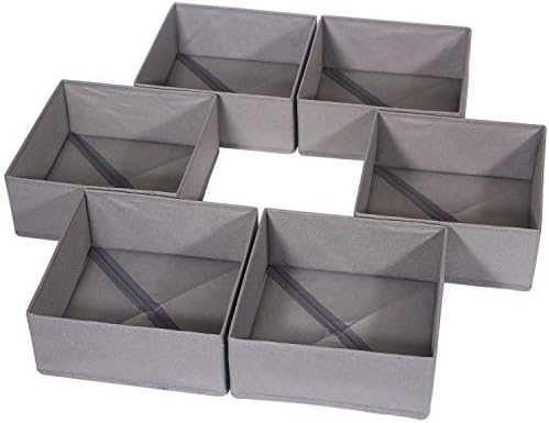 DIOMMELL 6 חבילות קופסאות אחסון בדים מתקפלות ארונות מארגן שידה מארגן בד סלי בד פחי מכולות מחלקים לבגדים לבגדי