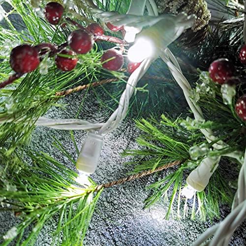 אורות חג מולד 50 LED 17ft מיני אורות מיתר LED מסחריים, 120 וולט UL, אורות חג המולד לבנים לחוטים לשימוש