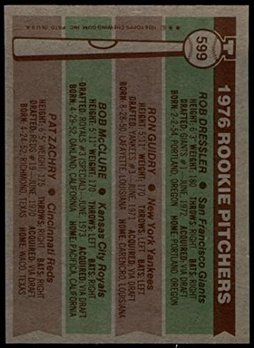 1976 Topps 599 טירון קנקנים רון Guidry/Rob Dressler/Bob McClure/Pat Zachry Kansas City Giants/Yankees/Royals/Reds