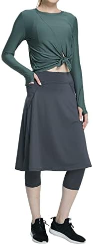 נשות אלבון חצאית חותלות קאפרי עם חצאית כיסים חצלות לנשים חצאיות גולף עם חותלות חתוכות