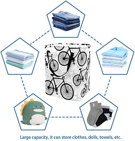 רטרו אופני דפוס הדפסת סל כביסה מתקפל, 60 ליטר עמיד למים סלי כביסה סל כביסה בגדי צעצועי אחסון עבור במעונות