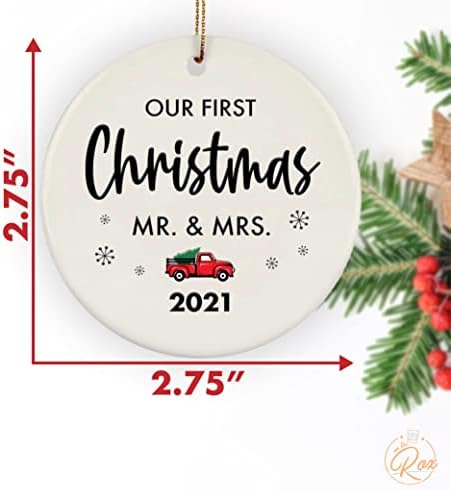 קישוט הנשוי הראשון שלנו לחג המולד שלנו 2021 יחד כמר וגברת - מקלחת כלות בהתאמה אישית מתנות לקישוט