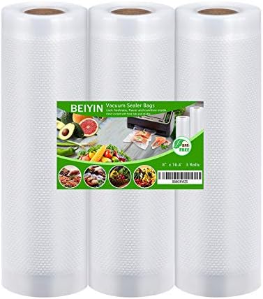 Beiyin-Vacuum Sealer שקיות לחמניות אחסון מזון מתאימות למכונה מכונה כבד אחסון מזון שומר שקיות שומר