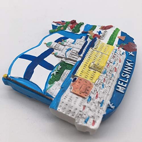 מקרר מגנט דגל הלסינקי קתדרלת פינלנד 3 ד שרף בעבודת יד מלאכת תיירות נסיעות עיר מזכרות אוסף מכתב מקרר מדבקה