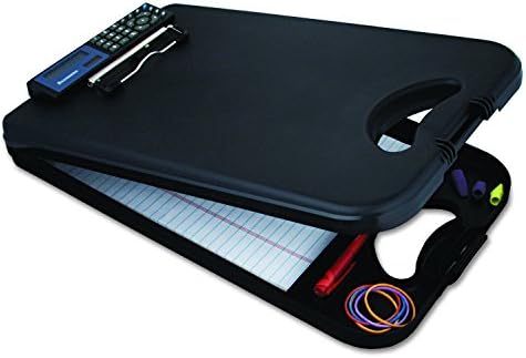 סונדרס שולחן השני עם מחשבון 00534 פלסטיק אחסון לוח-שחור, מכתב גודל, 10 ב. 16 אינץ'. בעל מסמך עם אחסון פנימי