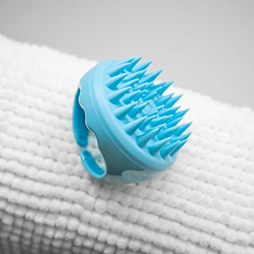 מוצרי Flathead עיסוי קרקפת שיער ומברשת שמפו להסרת קשקשי מקלחת - רטוב ויבש - מעודד צמיחה - כולל 2 ראשי
