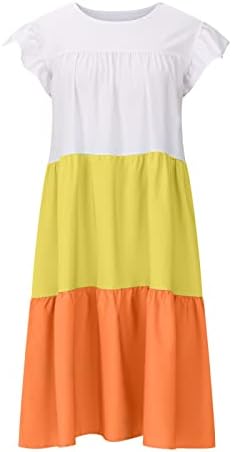 נשים שרוול קצר צבע בלוק צוות צוואר ספנדקס חוף טרקלין הוואי סתיו סתיו בגדי קיץ טרנדי RK