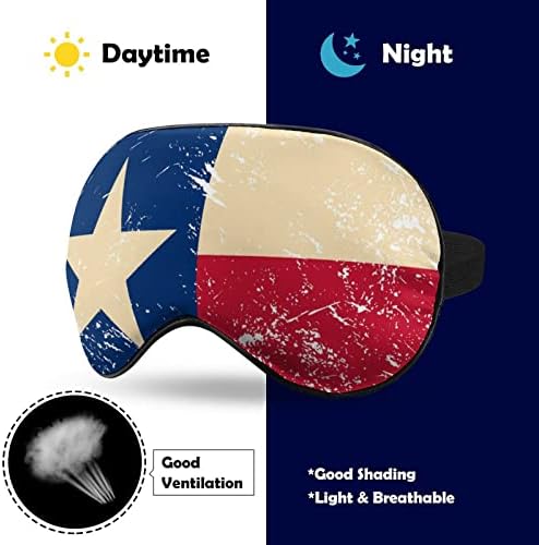 דגל מדינת טקסס מכסה מסיכת עיניים רכה כיסוי אפקטיבי הצללה מסכת שינה נוחות עם כיסוי עיניים עם רצועה מתכווננת אלסטית