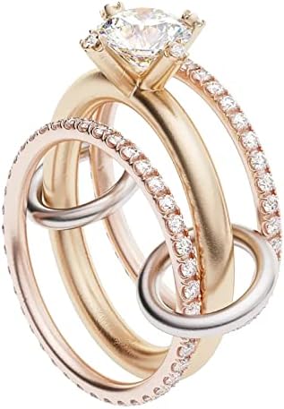 פשוט אופנה יהלומי ארבעה חודים שלוש חתיכה טבעת אבזם טבעות נשים של אירוסין טבעות העליות ומורדות ידידות טבעת