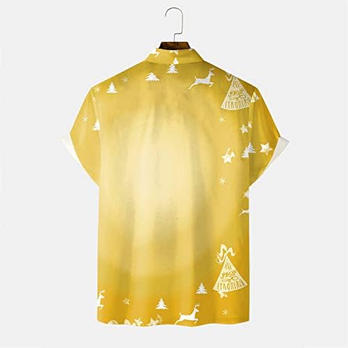חולצות חג המולד של Wybaxz לגברים גברים שרוול קצר מזדמן סתיו חורף חג המולד 3D חולצות מודפסות חולצות אופנה