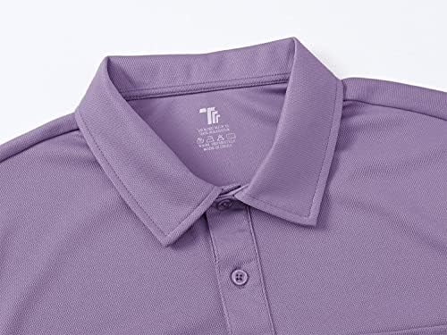 חולצות פולו לגברים של יסנטו כושר יבש חולצות גולף עם צווארון שרוול קצר עם כיס