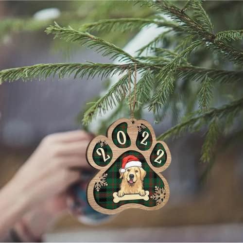 קישוטי חג המולד של גולדן רטריבר מוזהב רטריבר תפאורה כפות חיית מחמד תליון חג מולד מעץ לחג המולד חלון 2PS