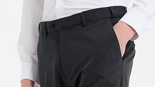 מכנסי גברים משובצים ופשוטים הניתנים להרחבה מותניים רזים מכנסי שמלה לגברים