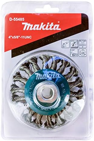 Makita 1 חתיכה - מברשת גלגל חוט טוויסט טוויסט 4 אינץ 'לטחנות - מיזוג כבד למתכת - 4 x 5/8 אינץ'