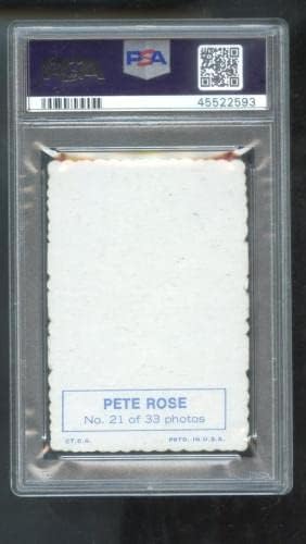 1969 Topps Deckle Edge 21 פיט רוז סינסינטי אדומים PSA 4 כרטיס בייסבול מדורגים - כרטיסי טירון בייסבול