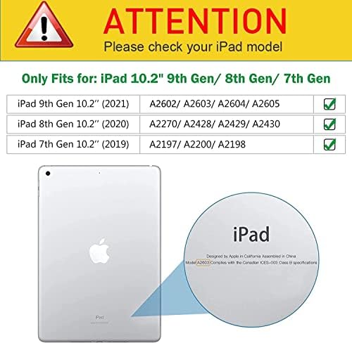 עבור IPAD 10.2 מקרה 7/8/9 מארז ה- iPad, פוליו ללא החלקה מתכווננת לעמוד כיסוי חכם עבור Apple iPad חדש 9/8/7 Gen