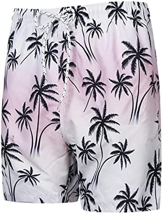 מכנסיים קצרים של Menkomg1, שרוך מכנסי חוף קצרים חוף קצרים רגל מרובעים מכנסיים קצרים הוואי המותניים