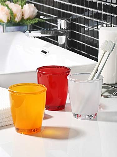 QLSJ כוס כוס אמבטיה מפלסטיק חלבית, עבור משטחי יהירות אמבטיה, נהדר גם כמו מחזיק עט עפר ומחזיק מברשת