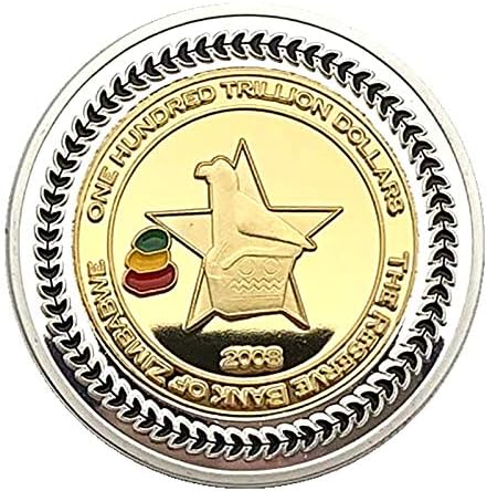 מטבע מבוזר זימבבואה אפריקאי בעלי החיים האריה קרנף כסף מצופה הנצחה מטבע שני-צבע חגורת מגן מקרה