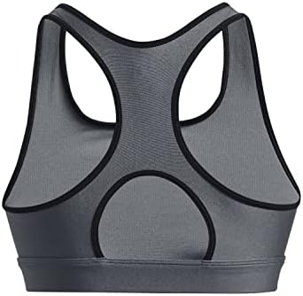 מתחת לשריון שריון חום נשים חזיית ספורט אמצע כרית אמצע - 1373865-012 - המגרש אפור/שחור/שחור - L