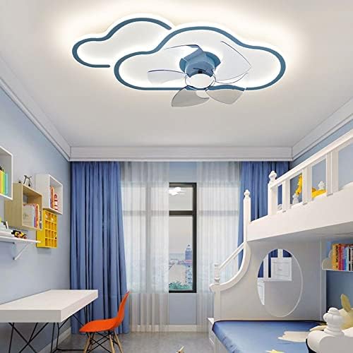 ייקומינג 76 וולט ענני חדר ילדים מאוורר תקרה עם נורות LED, שלט רחוק עמעום עמעום נור עמעום נורית תקרה לבנים