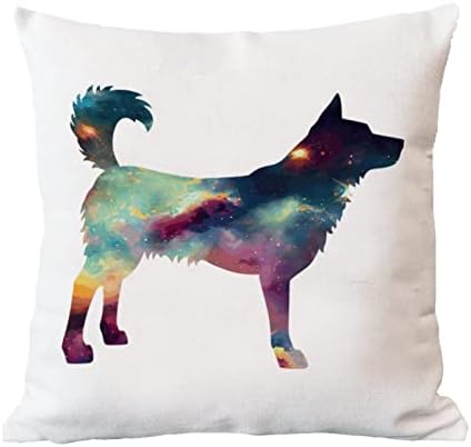 כוכבי שמיים כוכבים כלב האסקי זריקת כרית כרית בצבע מים גלקסי כלב גור גור ספה כרית חיות מחמד כרית חווה כרית