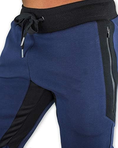 מכנסי ג'וג'ר לגברים של Eklentson גמישות גבוהה אימון חדר כושר מותניים מותניים מפעילים מכנסי טרנינג עם כיסים