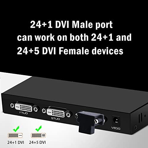 Pngknyocn זווית ימנית DVI למתאם HDMI 2-חבילה 90 מעלות DVI-D זכר ל- HDMI מחבר ציפוי זהב נקבה עבור PS4, HDTV,