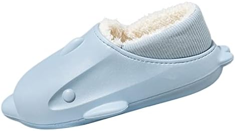 נעלי גרב של WASERCE עם סוליות גומי לנשים לנשים ונשים חורפיות דולפין בית מקורה בית ללא החלקה עבה צמר