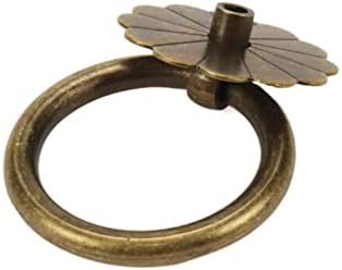 טבעת פליז עתיקה של 4 יחידות עתיקות מושכות מטפלות בידיות טבעת ארונות ידיות ארון דלת ארון דלת ידית