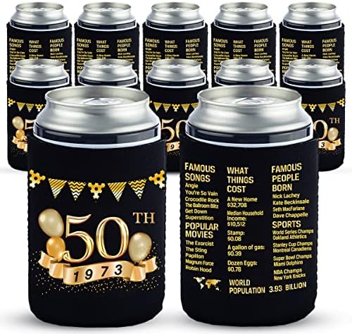 יאנגמיקס יום הולדת 50 פחית שרוולים קרירים יותר חבילה של קישוטים של 12-50 שנה לקישוטים - 1973