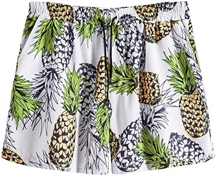 מכנסיים קצרים של חוף הוואי של Beuu קיץ לגברים, פלוס מכנסיים קצרים של לוח מתיחה טרופי בגודל גזעי שחייה רופפים