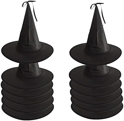 12 יחידות ליל כל הקדושים קישוטי מכשפה כובעי-שחור תליית מכשפה כובע תלבושות מכשפה כובע אביזרי עבור ליל