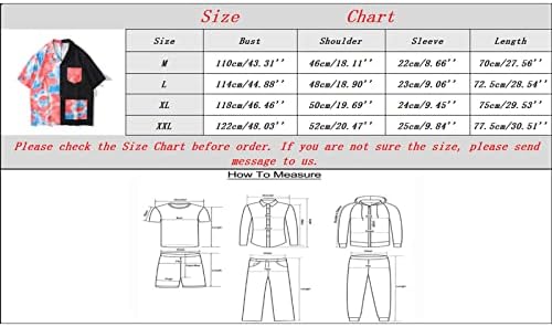 חולצות לגברים גברים 3D תלת מימד דפוס דיגיטלי אבזם אבזם דש חולצת שרוול קצרה חולצות משובצות חולצות
