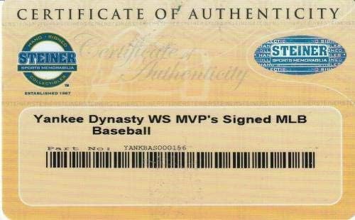 דרק ג'טר מריאנו ריברה ינקי שושלת W.S. הבייסבול החתום של MVP Steiner - כדורי בייסבול עם חתימה