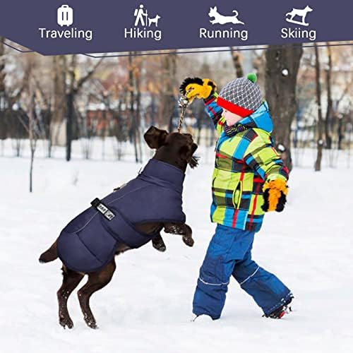 מעיל כלב חמים במיוחד של Rozkitch מעיל כלב מתכוונן מתכוונן מעיל כלב מעיל חורפי עם אבזם ז'קט צווארון צווארון