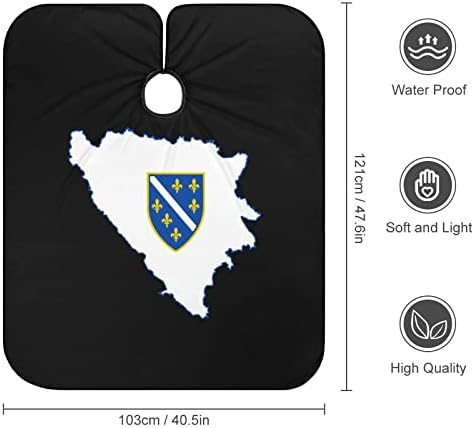 Bosnia ו- Herzegovina Map Flag Sils תספורת תספורת קייפ סינר מספרה עם כיסוי חיתוך שיער צמד מתכוונן