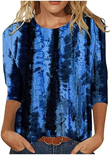 חולצות לנשים צווארון עגול חולצות סוודרי צבע בלוק פרח מודפס ארוך שרוול חולצת טרנינג טוניקת חולצות 2023