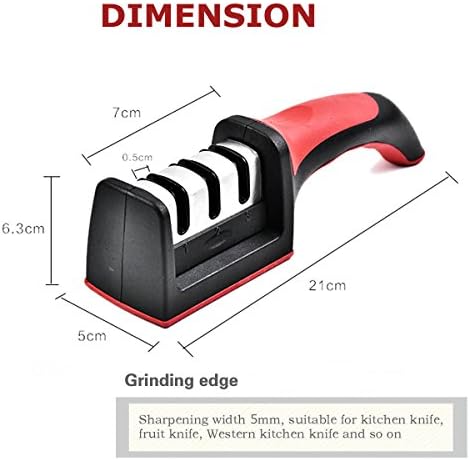 סכין ומספריים מחדדי 3 שלב סכין מחדד 3-ב-1 סכין ומספריים מחדד עם החלקה גריפ עבור סוגים של סכיני חידוד כלי מטבח