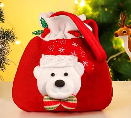 תיק CENCY שקית ממתקים מוברש קישוט מתנה ציוד לחג המולד איש זקן איש שלג צבי תיק תפוח D-01 תיק מתנה