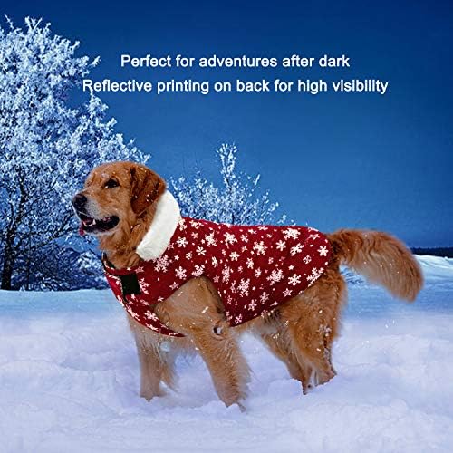 מעיל כלב חג המולד של Kuoser, מעיל חורף כלב הפיך חם, כלב עמיד למים ז'קט שלג בגדי כלבים אפוד לכלבים